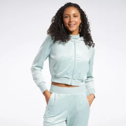 Hoodies & Sweatshirts|Reebok Hoodies & Sweatshirts Classics Energy Q4 Velour Zip-Up Sweatshirt