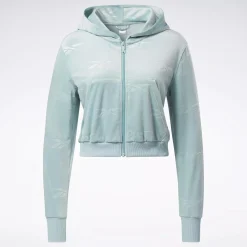 Hoodies & Sweatshirts|Reebok Hoodies & Sweatshirts Classics Energy Q4 Velour Zip-Up Sweatshirt