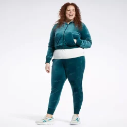 Hoodies & Sweatshirts|Reebok Hoodies & Sweatshirts Classics Energy Q4 Velour Zip-Up Sweatshirt (Plus Size)