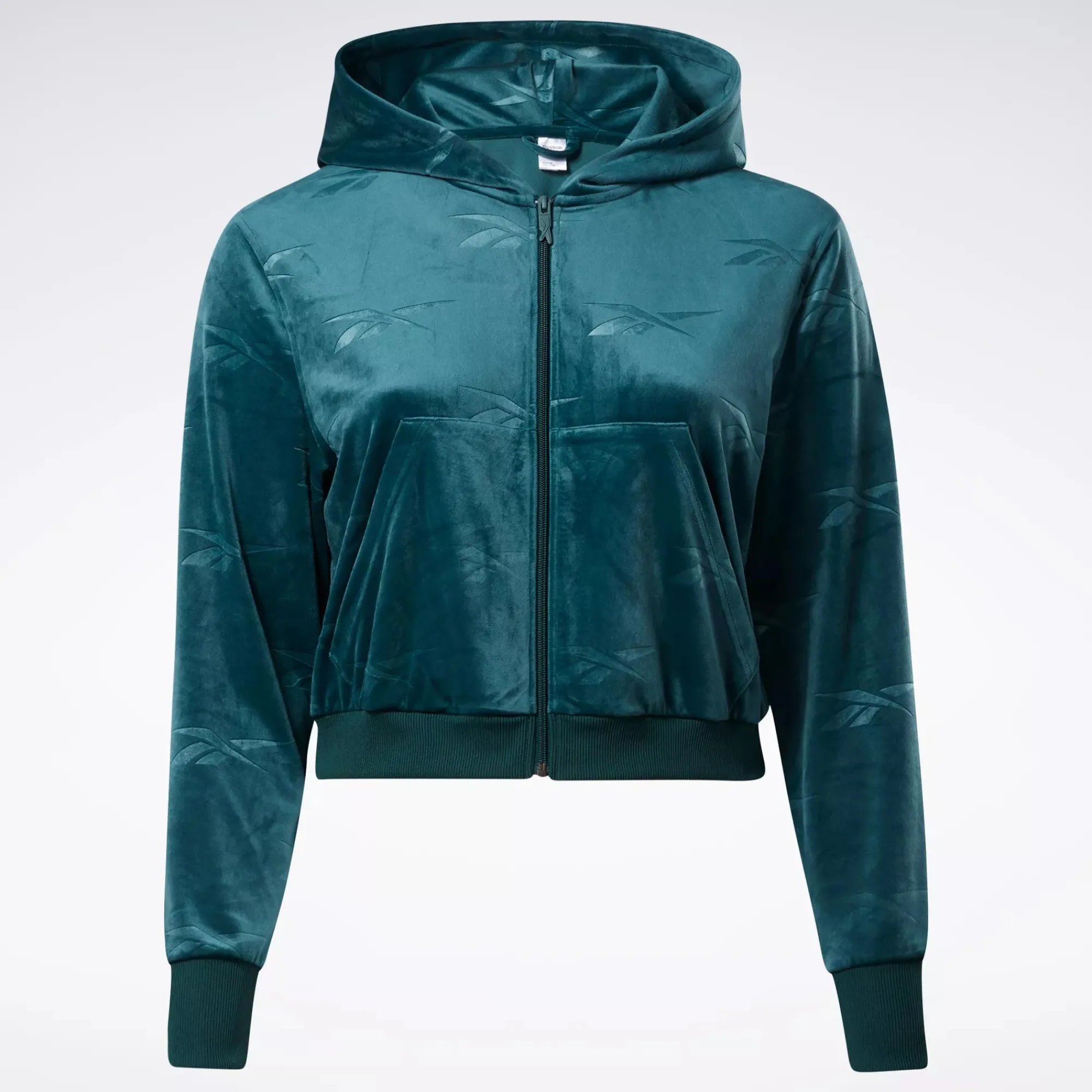 Hoodies & Sweatshirts|Reebok Hoodies & Sweatshirts Classics Energy Q4 Velour Zip-Up Sweatshirt (Plus Size)