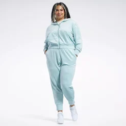 Hoodies & Sweatshirts|Reebok Hoodies & Sweatshirts Classics Energy Q4 Velour Zip-Up Sweatshirt (Plus Size)
