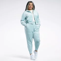 Hoodies & Sweatshirts|Reebok Hoodies & Sweatshirts Classics Energy Q4 Velour Zip-Up Sweatshirt (Plus Size)