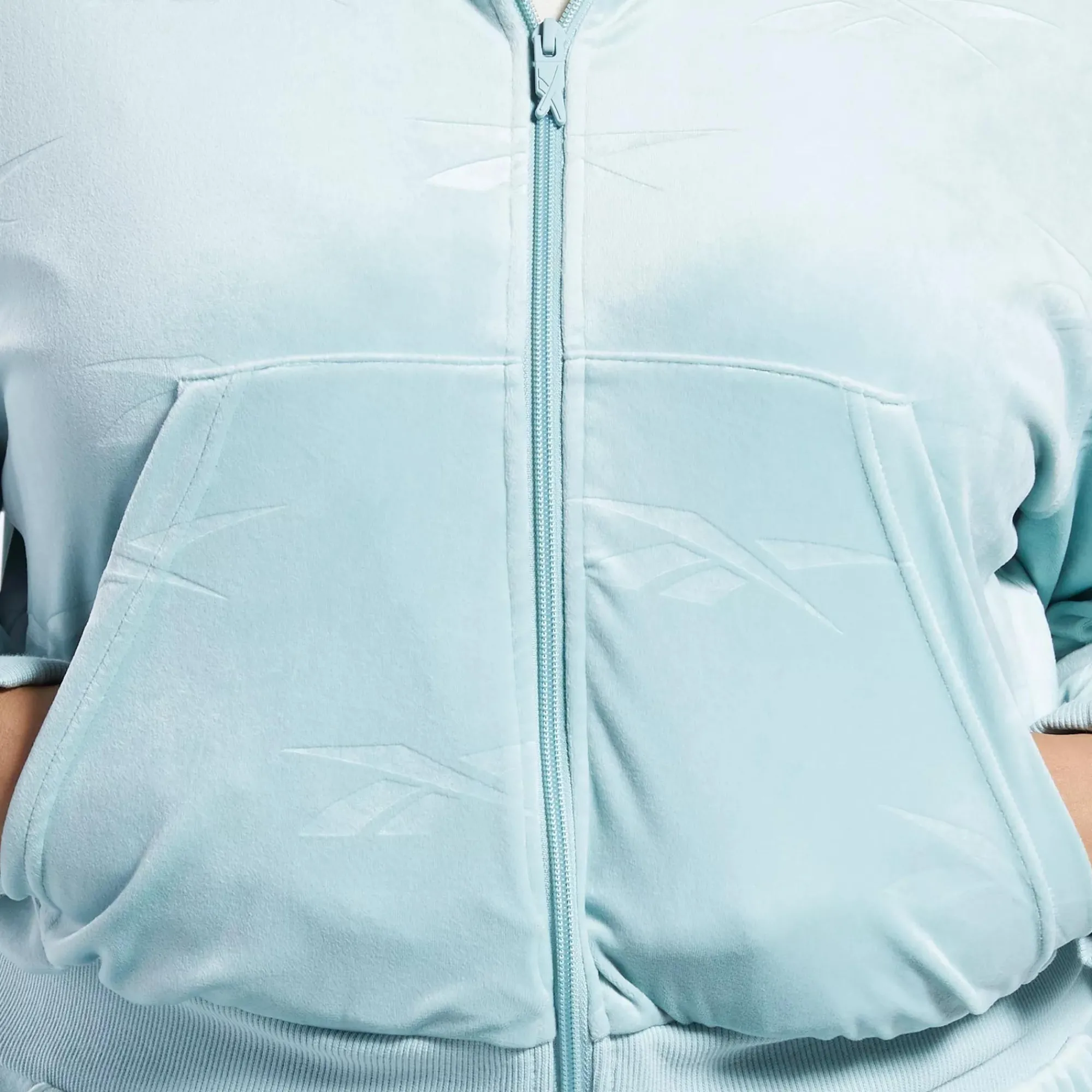 Hoodies & Sweatshirts|Reebok Hoodies & Sweatshirts Classics Energy Q4 Velour Zip-Up Sweatshirt (Plus Size)