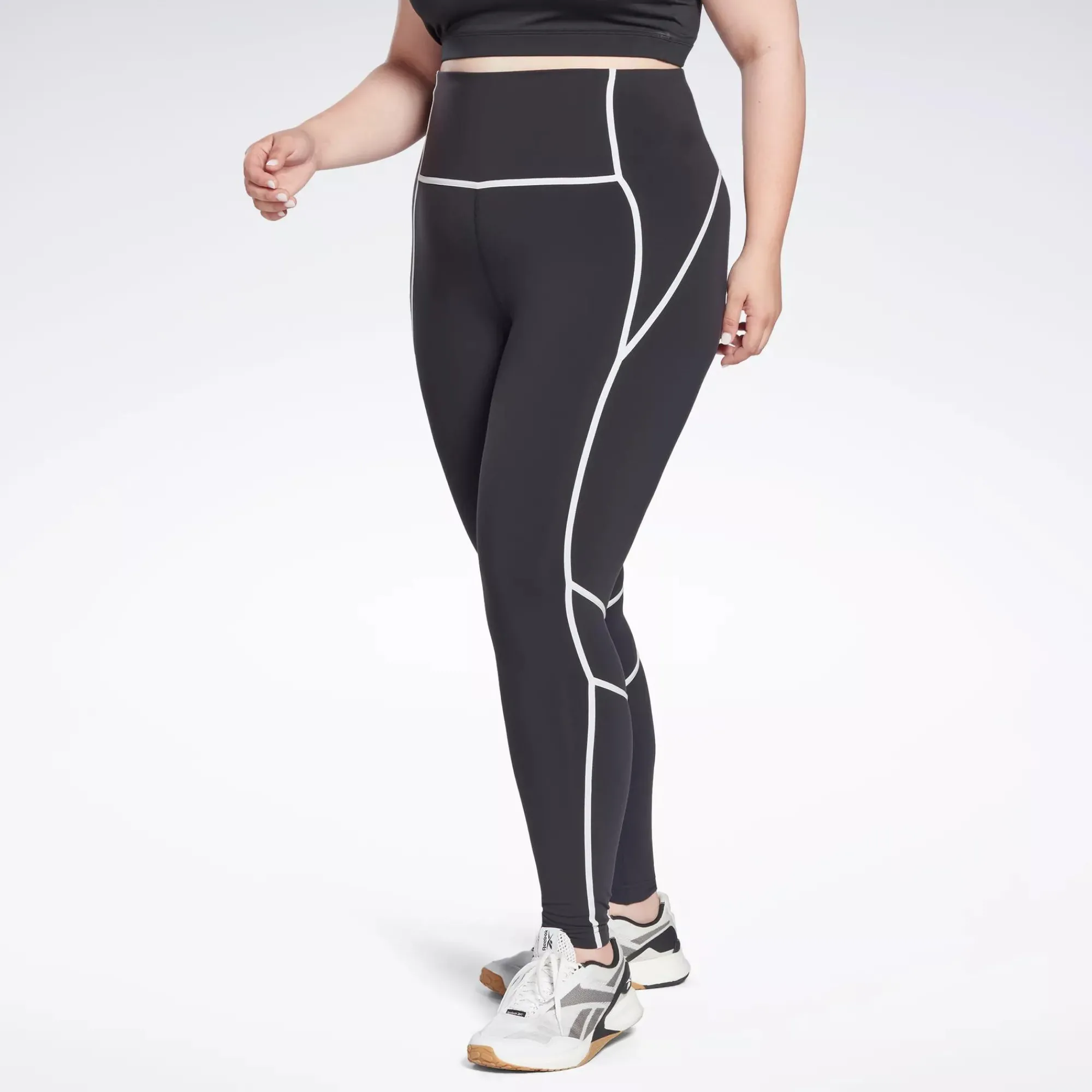 Leggings & Tights|Reebok Leggings & Tights Lux High-Rise Colorblock Leggings (Plus Size)