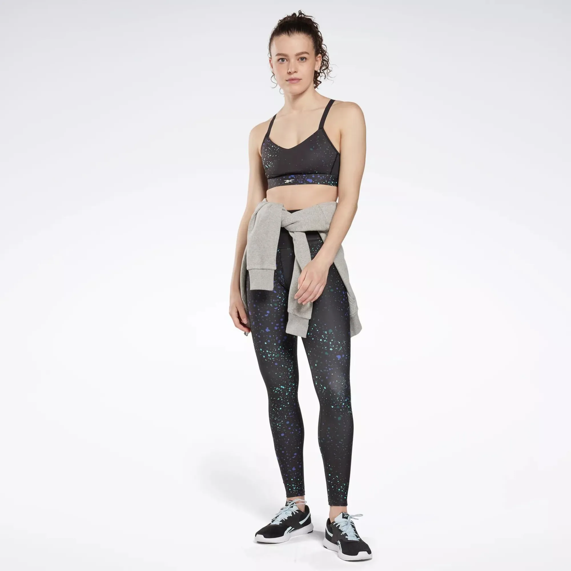 Sports Bras|Reebok Sports Bras Lux Multi-Colored Speckle Strappy Bra