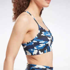 Sports Bras|Reebok Sports Bras Lux Skinny Strap Camo Print Sports Bra