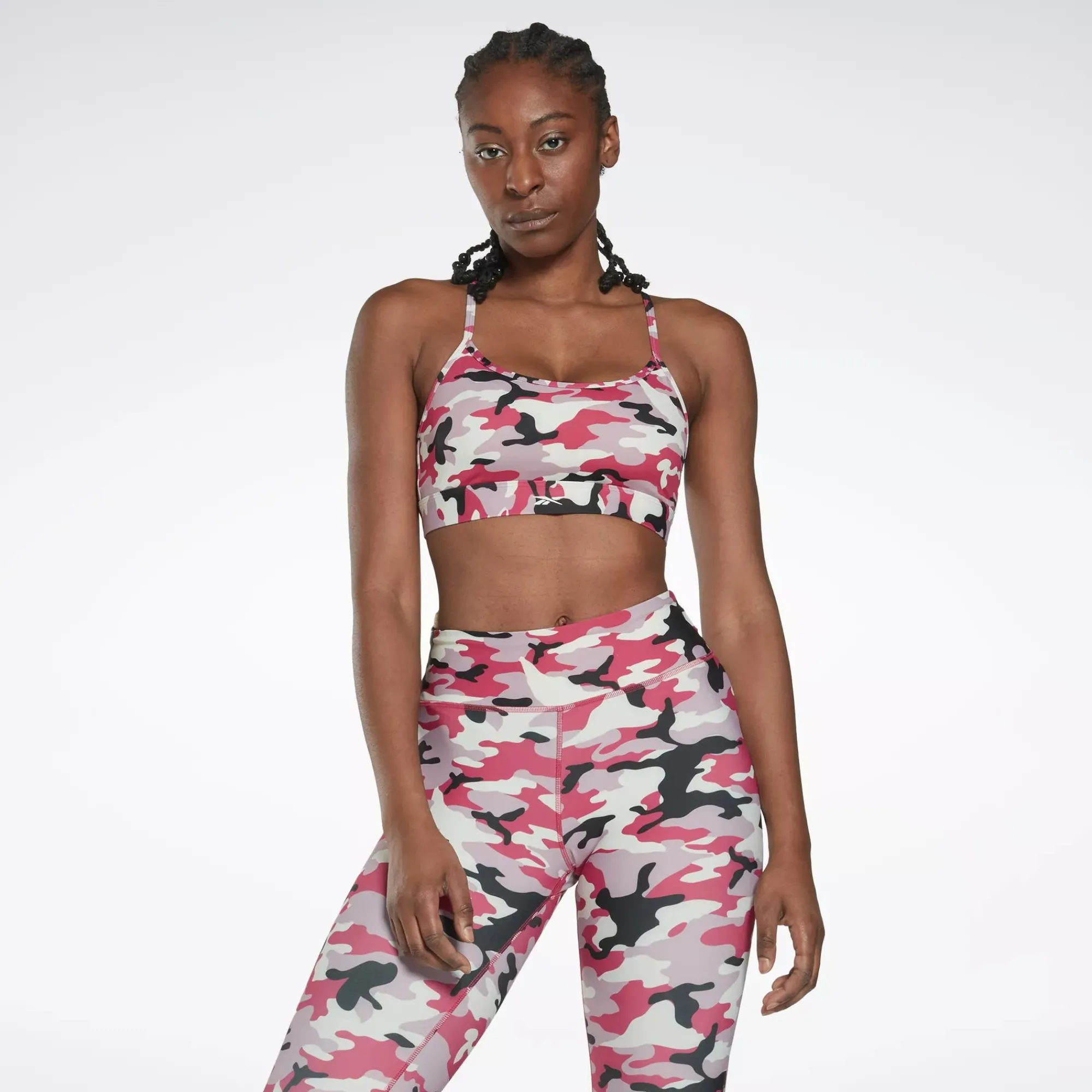 Sports Bras|Reebok Sports Bras Lux Skinny Strap Camo Print Sports Bra