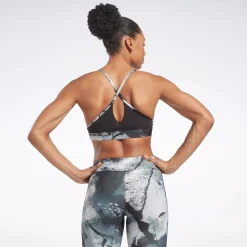 Sports Bras|Reebok Sports Bras Lux Strappy Allover Print Bold Bra