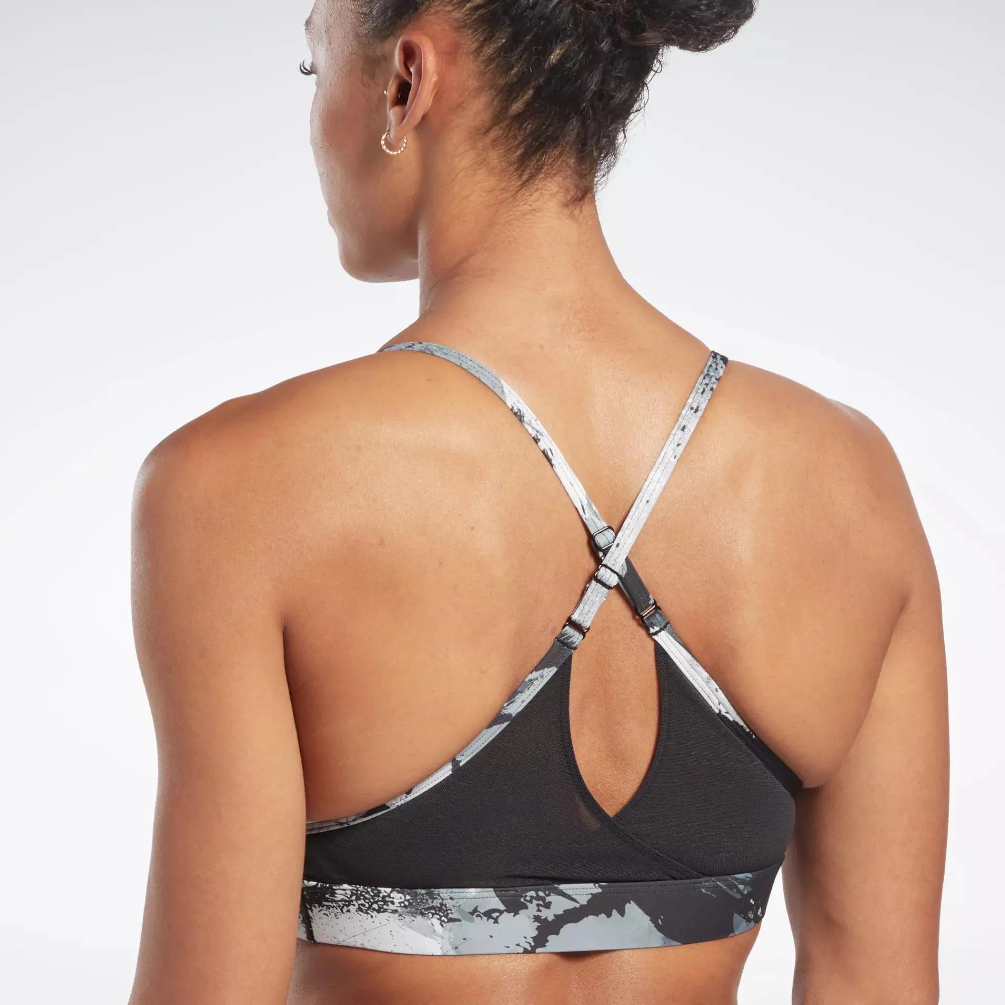 Sports Bras|Reebok Sports Bras Lux Strappy Allover Print Bold Bra