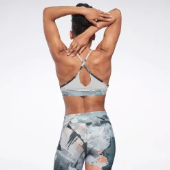 Sports Bras|Reebok Sports Bras Lux Strappy Allover Print Bold Bra