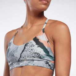 Sports Bras|Reebok Sports Bras Lux Strappy Allover Print Bold Bra
