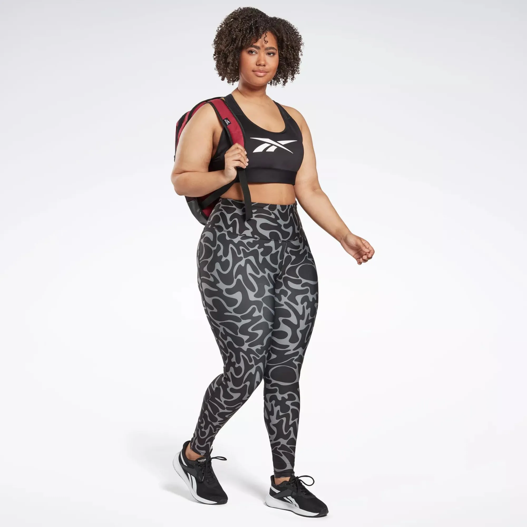 Yoga|Reebok Yoga Lux Vector Racer Sports Bra (Plus Size)