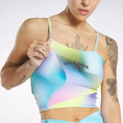Tops & T-Shirts|Reebok Tops & T-Shirts Pride Allover Print Bra Top
