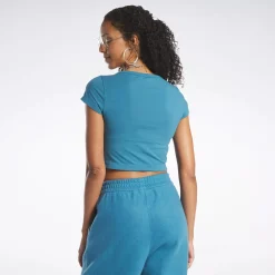 Tops & T-Shirts|Reebok Tops & T-Shirts Classics Cropped Jersey T-Shirt