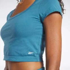 Tops & T-Shirts|Reebok Tops & T-Shirts Classics Cropped Jersey T-Shirt