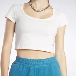 Tops & T-Shirts|Reebok Tops & T-Shirts Classics Cropped Jersey T-Shirt