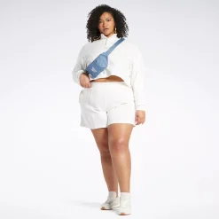 Shorts|Reebok Shorts Classics Varsity High-Rise Rib Shorts (Plus Size)