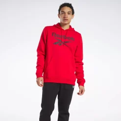 Hoodies & Sweatshirts|Reebok Hoodies & Sweatshirts Identity Fleece Stacked Logo Pullover Hoodie