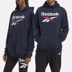 Hoodies & Sweatshirts|Reebok Hoodies & Sweatshirts Identity Fleece Stacked Logo Pullover Hoodie