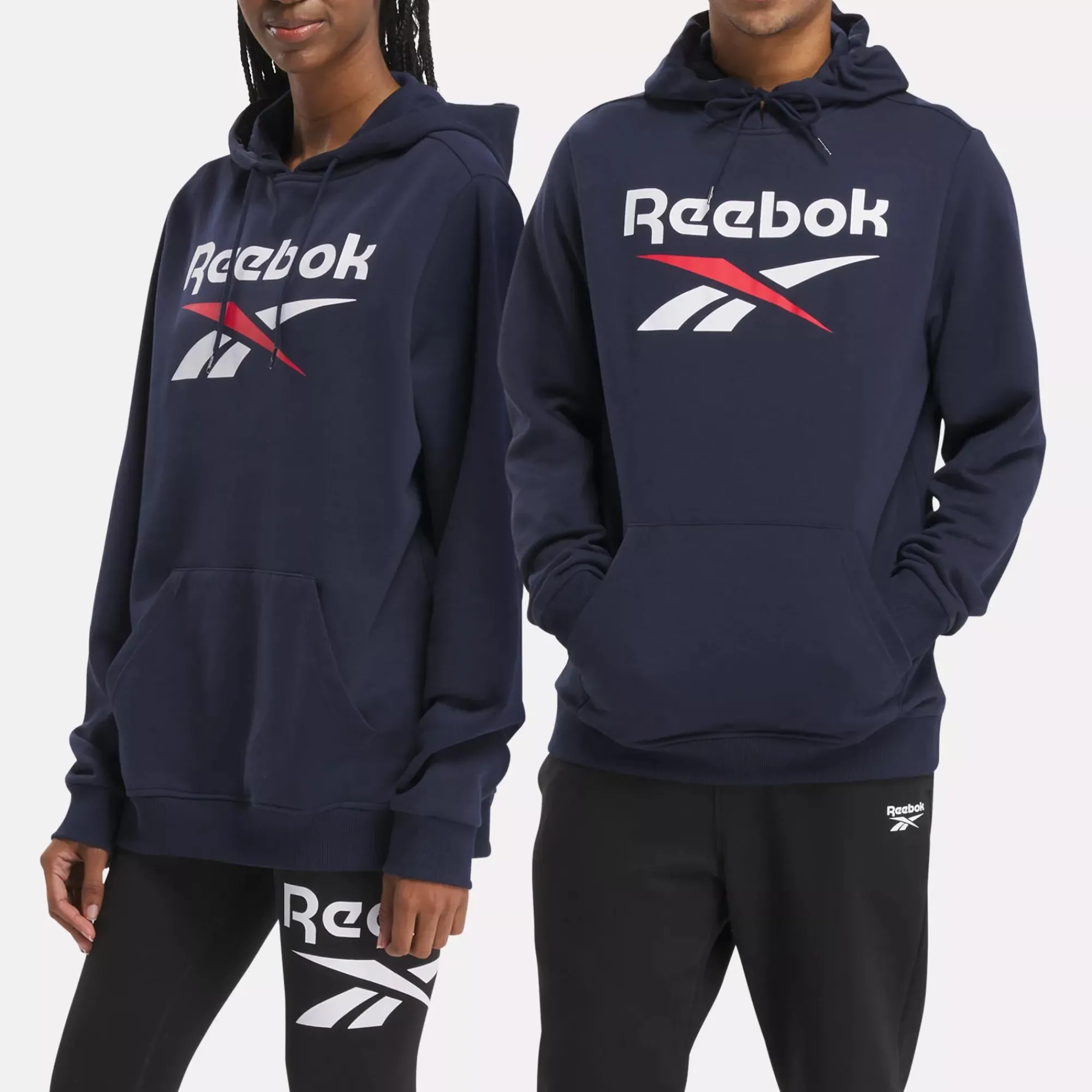 Hoodies & Sweatshirts|Reebok Hoodies & Sweatshirts Identity Fleece Stacked Logo Pullover Hoodie