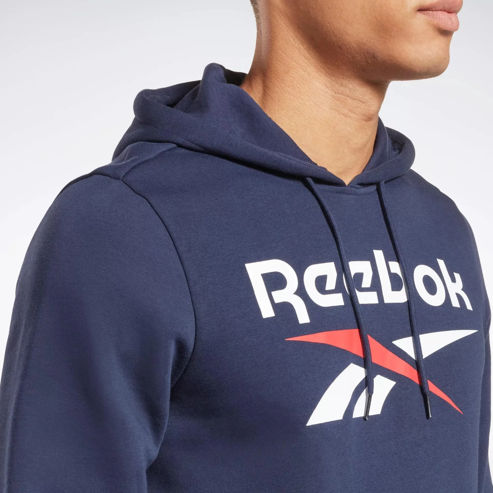 Hoodies & Sweatshirts|Reebok Hoodies & Sweatshirts Identity Fleece Stacked Logo Pullover Hoodie