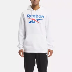 Hoodies & Sweatshirts|Reebok Hoodies & Sweatshirts Identity Fleece Stacked Logo Pullover Hoodie