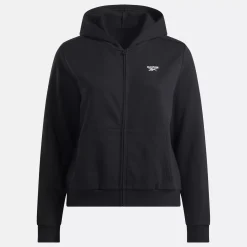 Loungewear|Reebok Loungewear Identity Small Logo Fleece Full-Zip Sweatshirt (Plus Size)