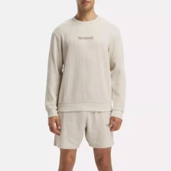 Hoodies & Sweatshirts|Reebok Hoodies & Sweatshirts Identity Vintage Sport Waffle Crew Sweatshirt