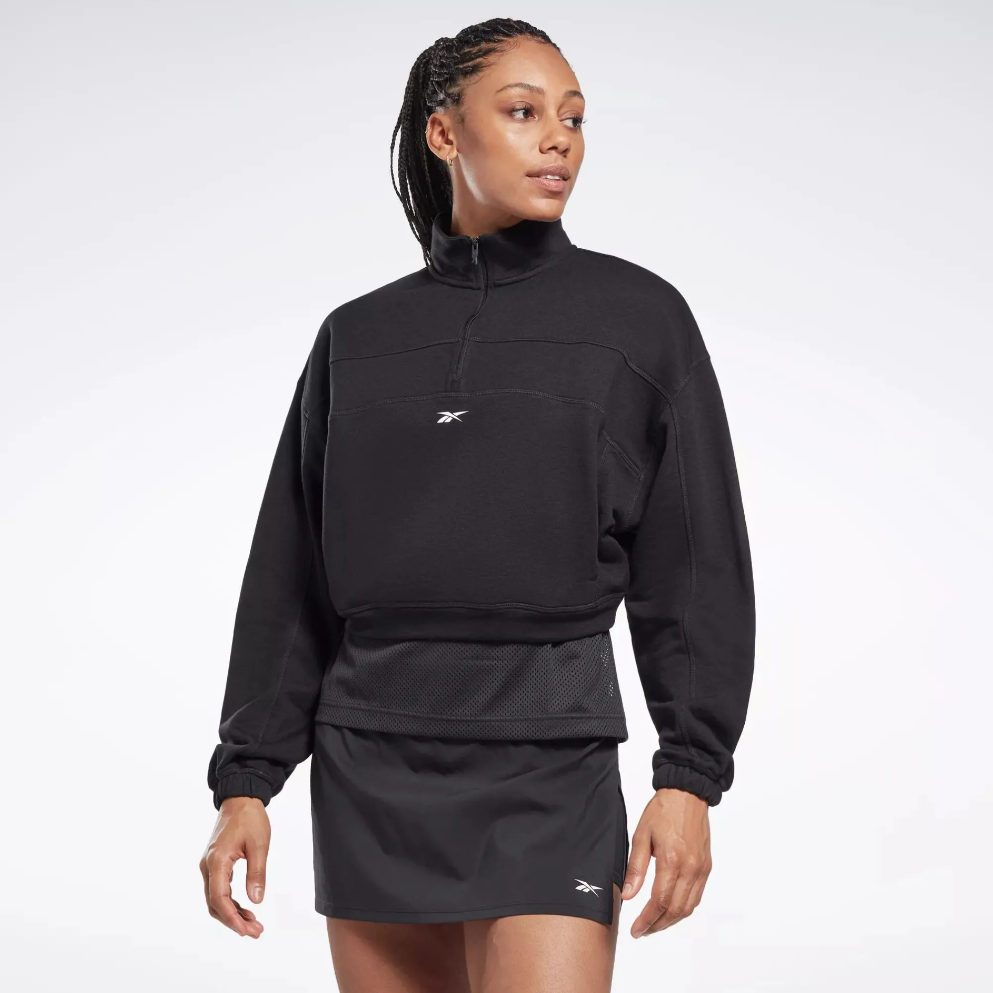 Hoodies & Sweatshirts|Reebok Hoodies & Sweatshirts Workout Ready Knit 1/4 Zip Sweatshirt